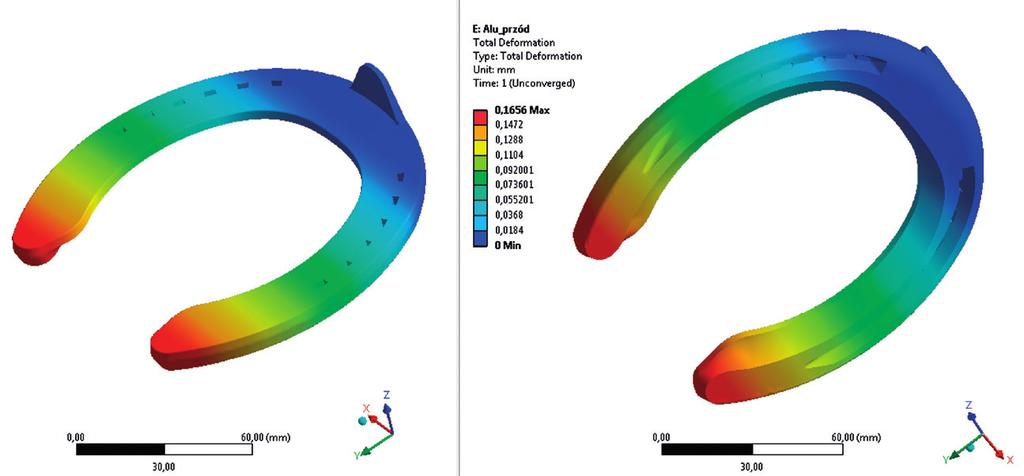 P. Dudek, R. Żuczek, M. Kaźmierczak, M. Trojanowski: Strength analysis of horseshoes made using casting techniques Rys. 12.