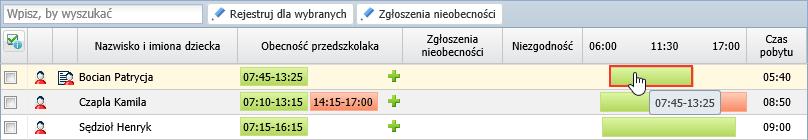 4. Dla każdego okresu na osi czasu można wyświetlić