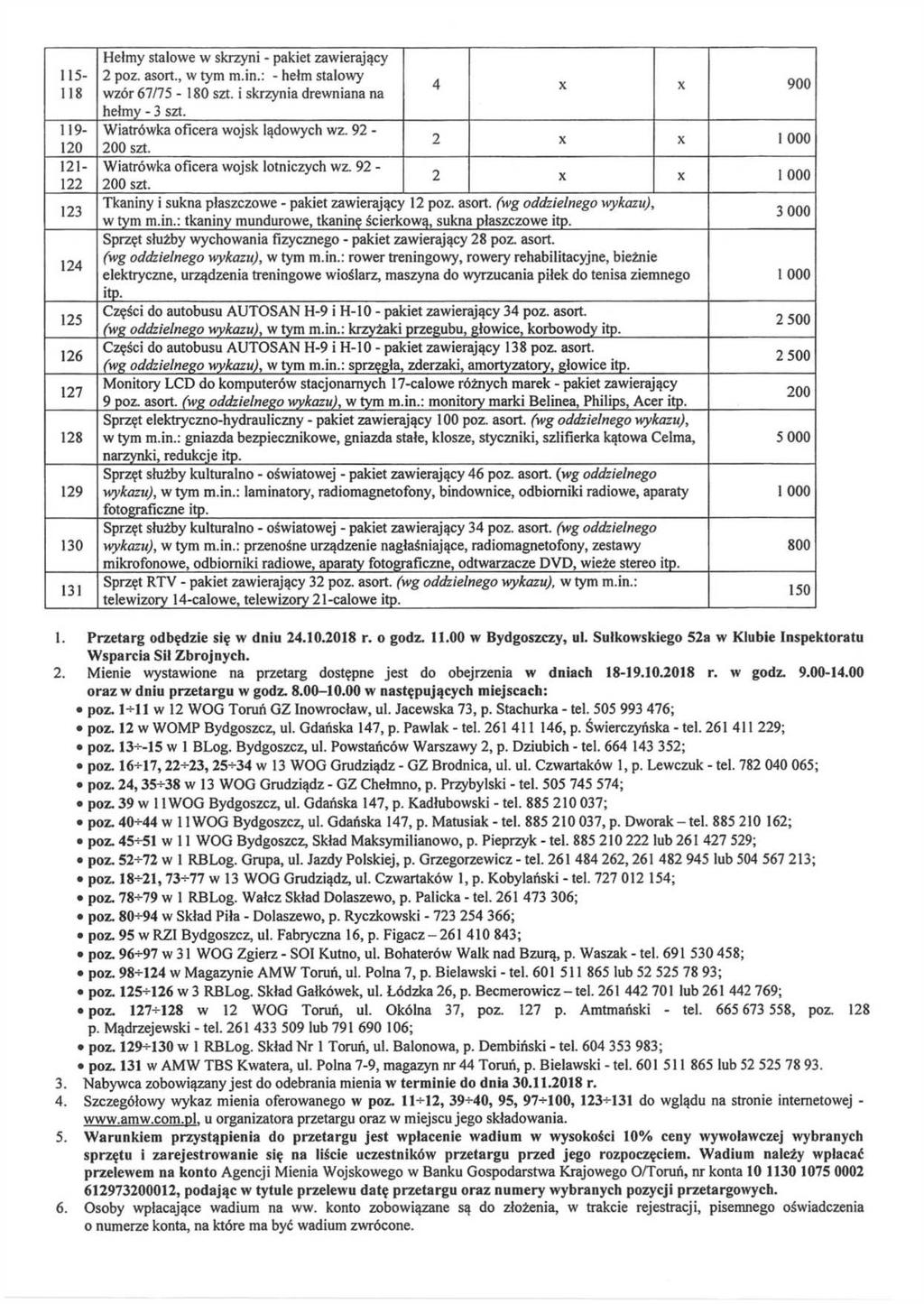 115-118 119-10 11-1 13 14 15 16 17 18 19 130 131 Hełmy stalowe w skrzyni - pakiet zawierający poz. asort., w tym m.in.: - hełm stalowy wzór 67/75-180 szt. i skrzynia drewniana na hełmy - 3 szt.