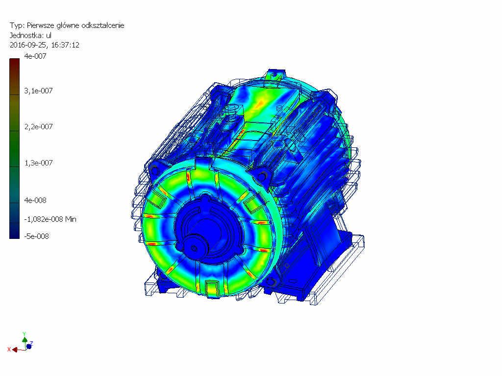 ANALIZA MECHANIZMÓW ELEKTROMAGNETYCZNYCH WYMUSZEŃ DGRAŃ TARCZ ŁOŻYSKWYCH Z WYKORZYSTANIEM MOELOWANIA MES Rys. 5.10.