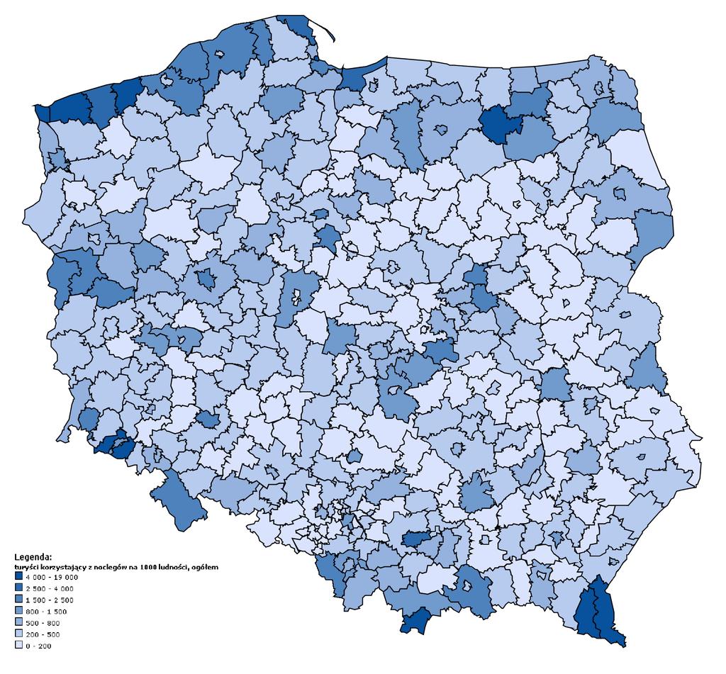 S t r o n a 83 godzin. Szybki wzrost liczby miejsc noclegowych na terenie powiatu wskazuje, że jest duże zapotrzebowanie na tego typu obiekty.