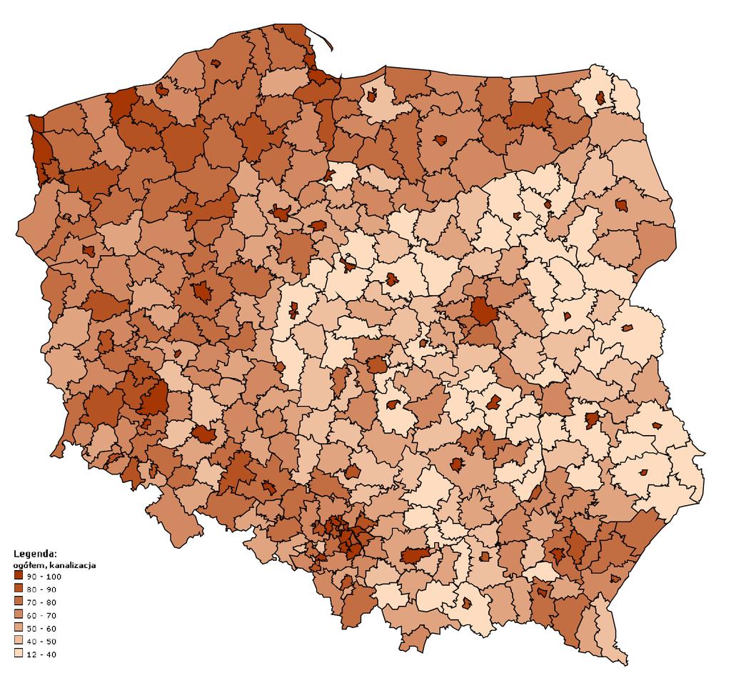 S t r o n a 93 Ostatnie lata to dynamiczny rozwój sieci wodociągowej w skali kraju, korzysta z niej już 91,8% Polaków (oraz 95,2% mieszkańców województwa kujawsko-pomorskiego i 92,9% mieszkańców