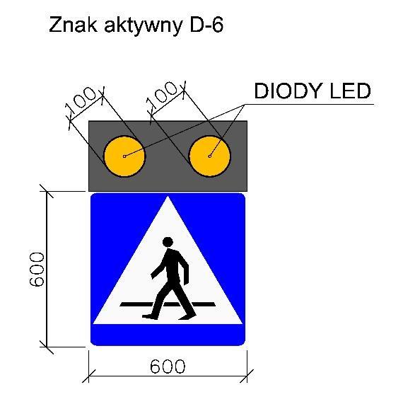 białej, które będą zamontowane wzdłuż linii warunkowego zatrzymania P-14 po 3 elementy na każdy kierunek ruchu.