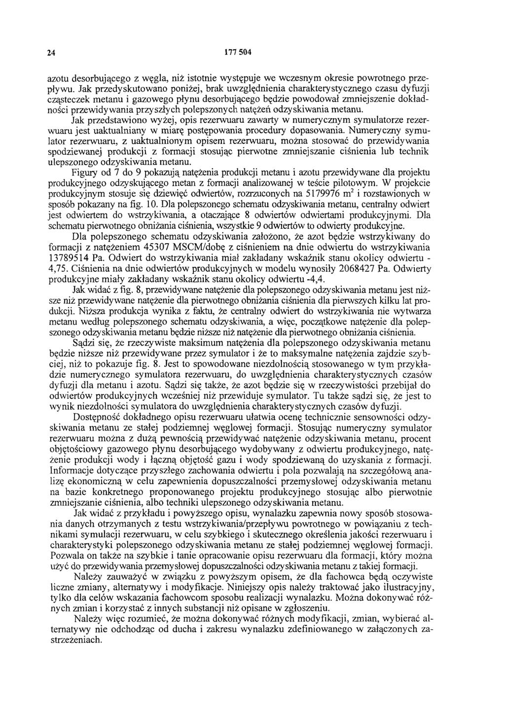 24 177 504 azotu desorbującego z węgla, niż istotnie występuje we wczesnym okresie powrotnego przepływ u.