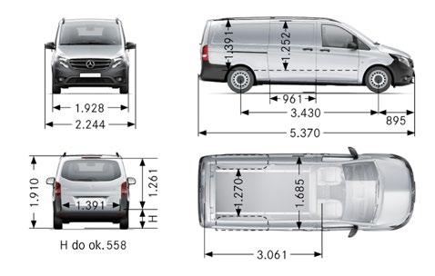 Dane techniczne i ceny netto. Typ Vito 109 CDI Vito 111 CDI Vito 114 CDI Vito 116 CDI Vito 119 CDI Układ napędowy 65 kw (88 KM) przy 3 800 obr/min 4 cylindry silnik wysokoprężny 1 Euro 6 gr.
