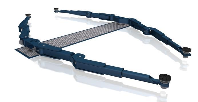 obracanych podkładkach - MINI MAX ze specjalnymi ruchomymi zakończeniami ramion, gotowymi do podnoszenie pojazdów o niskim prześwicie