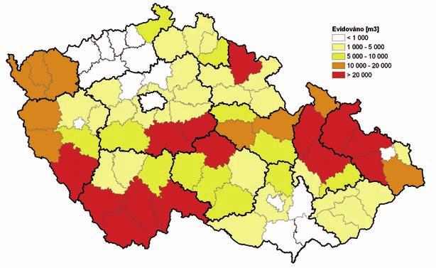 Výskyt lesních škodlivých činitelů v Česku v roce 2010 doznal změny, když došlo ke snížení ze 147 tis. m 3 evidovaných v roce 2009 na 78 tis. m 3 v roce 2010.
