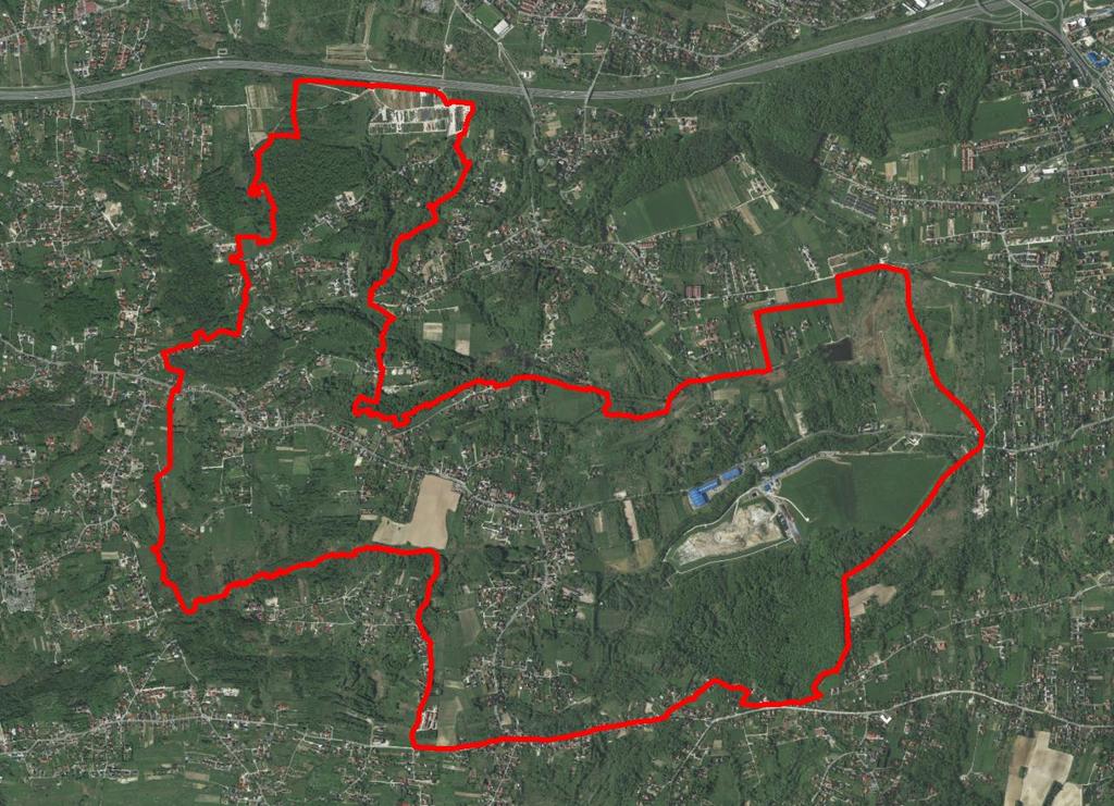 granica sporządzanego miejscowego planu zagospodarowania przestrzennego obszaru Dla wybranych obszarów przyrodniczych miasta Krakowa obszar nr 113 do północnej granicy działki nr 145/9 obr.