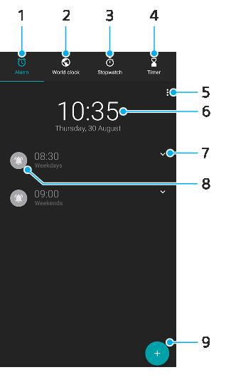 Format wyświetlania godziny alarmu jest taki sam jak format wybrany w ogólnych ustawieniach godziny, na przykład 12-godzinny lub 24-godzinny.