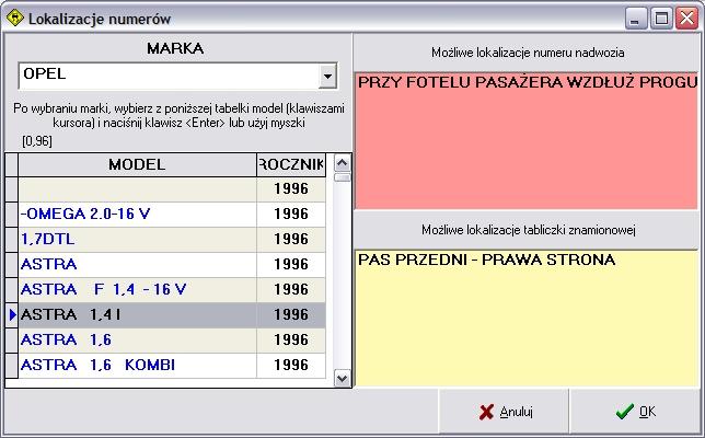 Posiada opisy