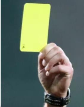Gra niedozwolona i niewłaściwe postępowanie Rozstrzygnięcia dotyczące żółtej kartki: Zawodnik napomniany, nie