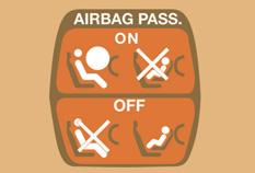 Poduszki powietrzne 102 Wyłączenie poduszki powietrznej pasażera Zapoznać się z informacjami w rozdziale 4 w części "Mode", a następnie w menu "Poduszka powietrzna pasażera", wybrać OFF.