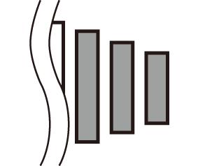 MTB/Trekking Kiedy łańcuch jest w dowolnym położeniu pokazanym na rysunku, może stykać się z tarczą lub przerzutką przednią i hałasować.
