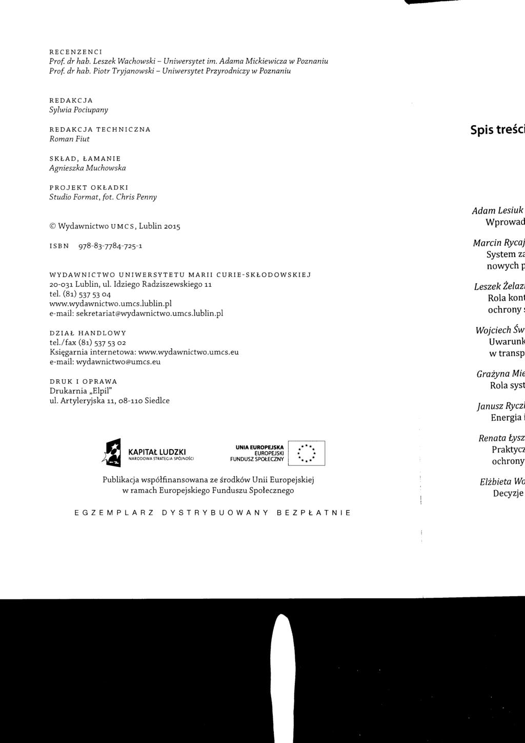 RECENZENCI Prof. dr hab.