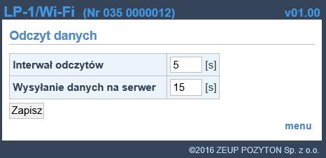 Strona Konfiguracja Serwer NTP Strona Odczyt danych (rys.