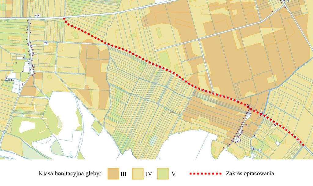 5. GLEBY Badany obszar w przeważającej części stanowią tereny upraw rolniczych. Tereny wokół drogi powiatowej nr 27 827 stanowią własność prywatną 4.
