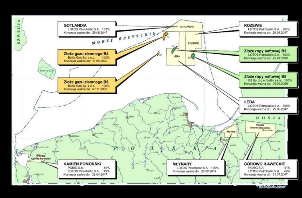 ze złoża B8 na średnim poziomie 2,8 tys. boe/dzień i jednocześnie prowadziła prace związane z przebudową platformy Petrobaltic, która będzie pełniła funkcję centrum produkcyjnego na złożu.