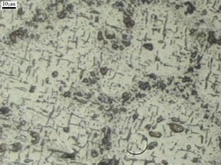 Microstructure of tube in 2 m distance from the tube inlet, Murakami etched: a) in 2 mm distance from the outer surface of tube, b) in middle of the tube side, c) in 2 mm distance from the inter