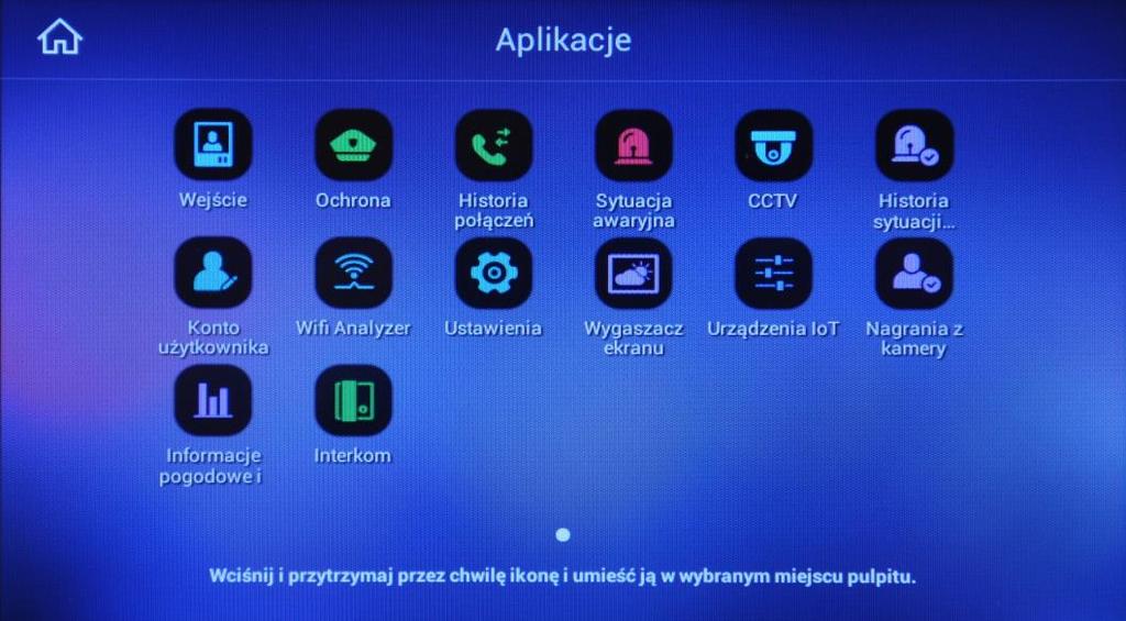 4.3. Aplikacje monitora W oknie aplikacji znajdują się ikony wszystkich aplikacji, które można przenieść na ekran główny lub wywołać.