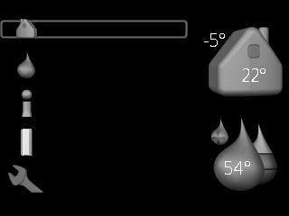 System menu KLIMAT POMIESZCZEN. C.W.U. INFORMACJE POMPA CIEPŁA SERWIS Temperatura zewnętrzna Temperatura wewnętrzna - (jeżeli zainstalowany jest czujnik pokojowy) Temp. c.w.u. Szacowana ilość ciepłej wody Tymczasowy luks.