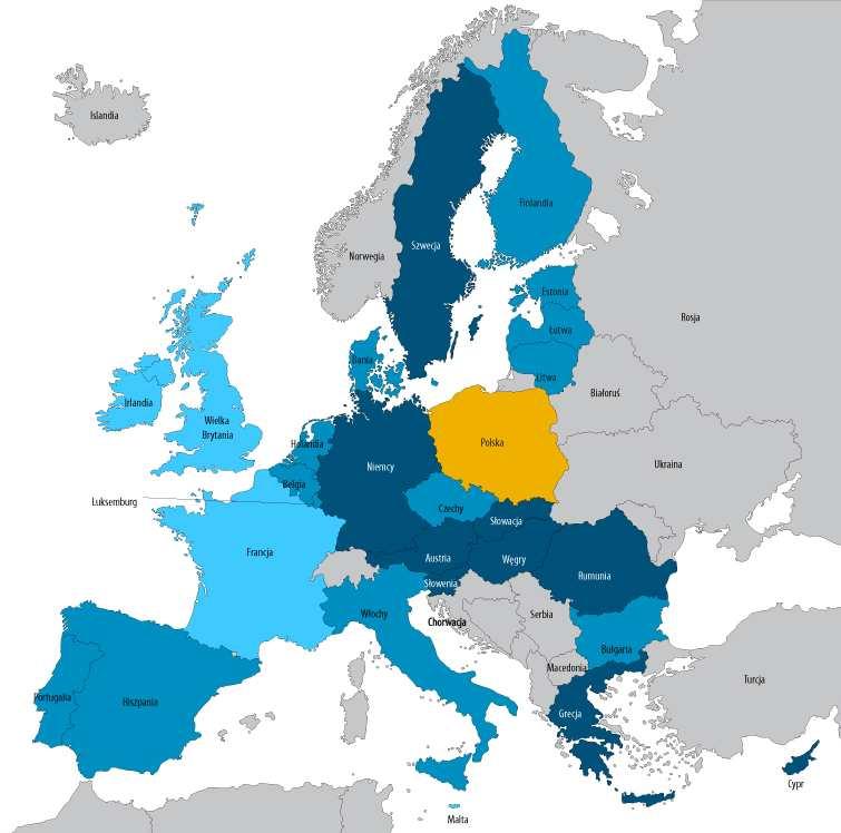 Uczenie się dorosłych w Polsce W Unii Europejskiej w 2009 roku wśród osób w wieku 25-64 lata