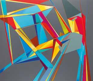 technika mieszana/płyta, 98 x 98 cm sygnowany wzdłuż krawędzi: 'Paul Bik' 22