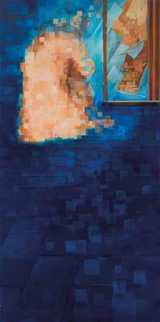 olej/płótno, 200 x 200 cm (całość) sygnowany,