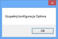 Aby uzyskać połączenie z programem Comarch ERP Optima, w górnym menu należy wybrać zakładkę Konfiguracja, a następnie kliknąć