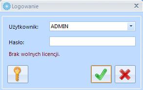 Należy podać: Użytkownik jest to kod operatora. Program zawsze proponuje tego operatora, który ostatni raz pracował z programem.