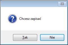 Alt + O odznacz wszystko. 6.3. Zapis/Odrzucanie zmian Każde okno w programie da się zamknąć klawiszem <ESC> z klawiatury (jeśli zostały wprowadzone zmiany, zostaną one odrzucone).