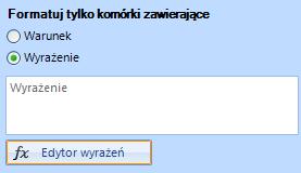 Następnie w Format należy określić wygląd formatowanych komórek: Układ tekstu wyrównanie do lewej, środka bądź prawej komórki