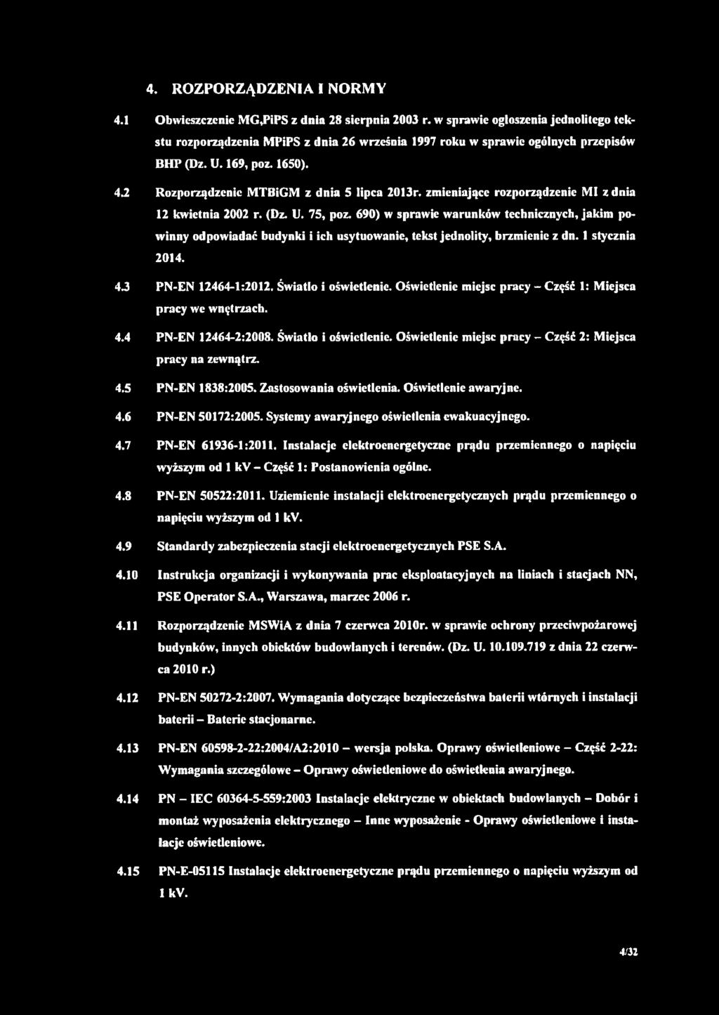 zmieniające rozporządzenie MI z dnia 12 kwietnia 2002 r. (Dz. U. 75, poz. 690) w sprawie warunków technicznych, jakim powinny odpowiadać budynki i ich usytuowanie, tekst jednolity, brzmienie z dn.
