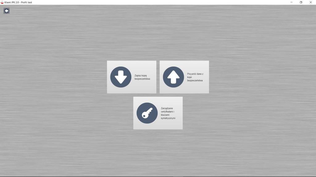 Menu Narzędzia Ekran zawiera trzy narzędzia, które umożliwiają przygotowanie i zarządzanie plikami do procesu wysłania plików JPK: 1. Zapisz kopię bezpieczeństwa 2.
