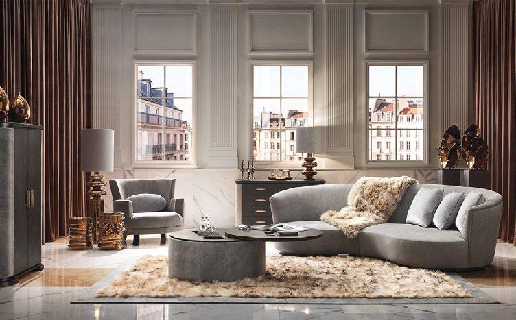 Sofa Ernest marki Smania Kolekcja Penthouse Łóżko Kimberley marki Gianfranco Ferré Home Wygodna, przepastna kanapa to królowa każdego salonu.