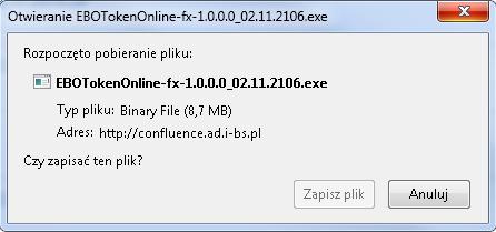 Zalecamy pobieranie i uruchamianie aplikacji w wersji: EBOTokenOnline-fx-1.x.x.x-paczka-windows-32bit.zip, EBOTokenOnline-fx-1.x.x.x-paczka-windows-64bit.