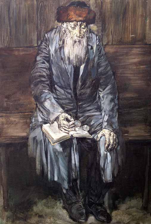 103 Maciej Lachur (1927 Zagórze 2007 Otwock) Rabin olej, płótno, 91 61 cm sygn. l. d.: M.
