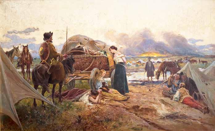 6 Tadeusz Popiel (1863 Szczucin 1913 Kraków) Branki tatarskie, po 1896 r. olej, płótno, 77 124 cm sygn. l. d.: T.