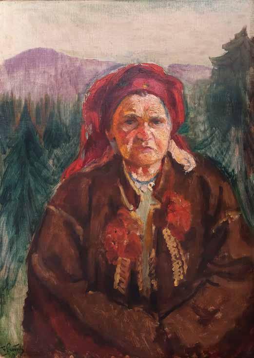 23 Fryderyk Pautsch (1887 Delatyn 1950 Kraków) Hucułka, 1929 r. olej, płótno naklejone na tekturę, 90,5 65,5 cm sygn. i da