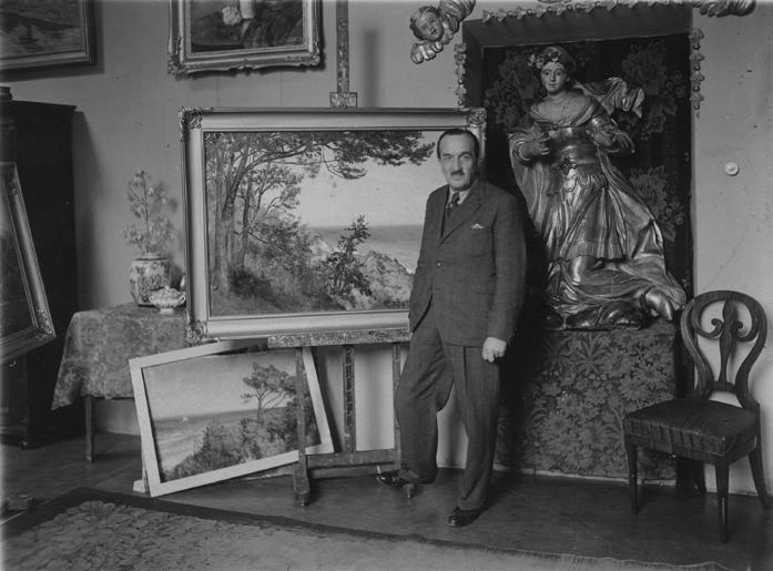 : Stefan Filipkiewicz/1936 na odwrocie nalepka wystawowa z numerem 44733 z tytułem Las oraz nalepka z odręcznym napisem Lato, a także fragmenty zatartej nalepki wystawowej, na krośnie odręczny napis