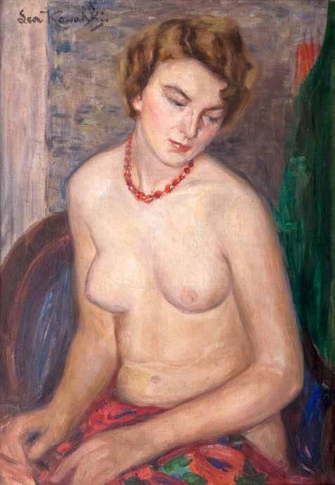 54 Leon Kowalski (1870 Kijów 1937 Kraków) Półakt olej, płótno; 69 48,5 cm sygn. l. g.