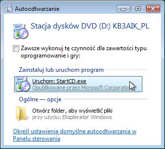 Krok 2 Zaloguj się na komputerze jako administrator. Instalacja z DVD-ROM.