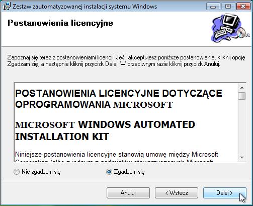 Dla okna "Wybierz folder instalacji", zachowaj ustawienia domyślne i kliknij