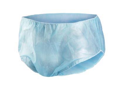 Majtki diagnostyczne bez otworu Jednorazowego użytku, niejałowe wykonane z włókniny polipropylenowej 25 g/m²,30 g/m², 35 g/m², 40 g/m²,45 g/m² lub SMS/SMMS 30 g/m², 35 g/m²,40 g/m² lub Spunlace