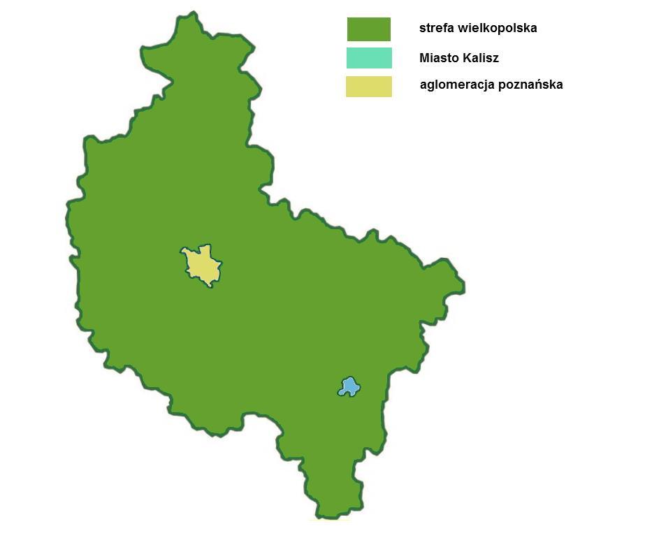 Gmina zlokalizowana jest w obrębie strefy wielkopolskiej. Podział województwa wielkopolskiego na strefy została przedstawiona na poniższym rysunku. Rysunek 3.