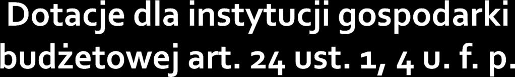 Dotacje z budżetu państwa dla instytucji gospodarki budżetowej dotacja na realizację zadań publicznych przyznawana na podstawie