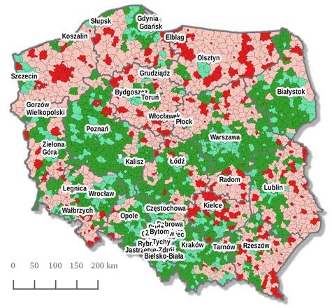 Trafność interwencji sytuacja ekonomiczna gmin a lokalizacja