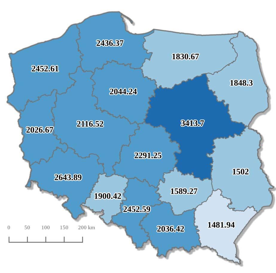 Problem agregacji danych przestrzennych Dochody własne gmin