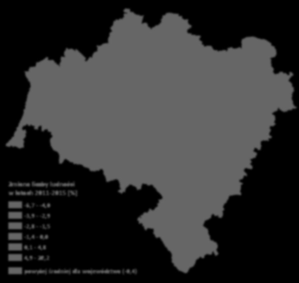 osób spadek liczby ludności od 2010: o 13 tys.