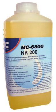 Katalog klimatyzatorów Produkty do czyszczenia urządzeń klimatyzacyjnych MC-6800 NK-200 - preparat myjący i odtłuszczający Skoncentrowany, wielozadaniowy alkaliczny preparat myjący i odtłuszczający