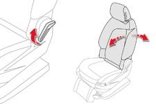 Komfort Pochylenie oparcia fotela pasażera F Pociągnąć dźwignię w górę, aby ustawić oparcie. Gdy oparcie jest odpowiednio nachylone, zwolnić dźwignię.